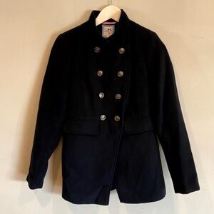 Tommy Hilfiger Black Peacoat Military Style Size Small